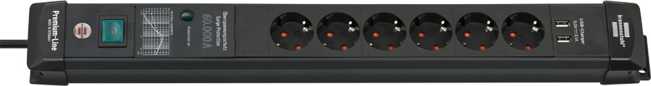 brennenstuhl Steckdosenleiste Premium-Line 60.000A, 6-fach brennenstuhl Steckdosenleiste Premium-Line 60.000A, 6-fach von Brennenstuhl