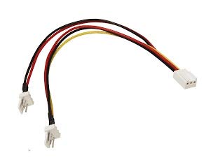 Lüfter-Y-Adapterkabel Lüfter Adapterkabel Y-Kabel Adapter zum Anschluss von 2 Lüftern mit 3-polig Molex-Stecker an einem Mainboard-Anschluss von Bresetech