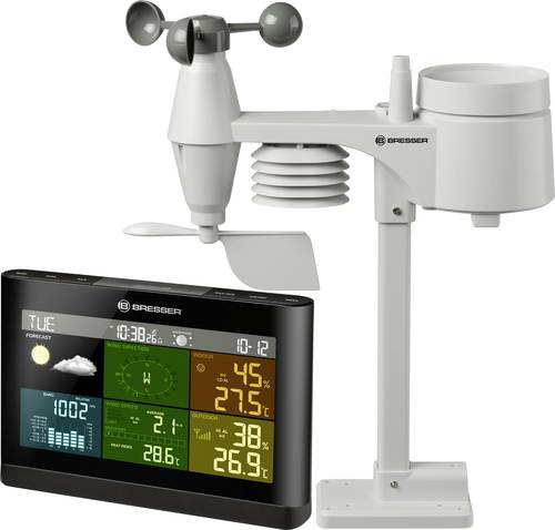 Bresser Optik 5-in-1 Comfort Wetter Center 7002550CM3000 Funk-Wetterstation Vorhersage für 12 bis 2 von Bresser Optik