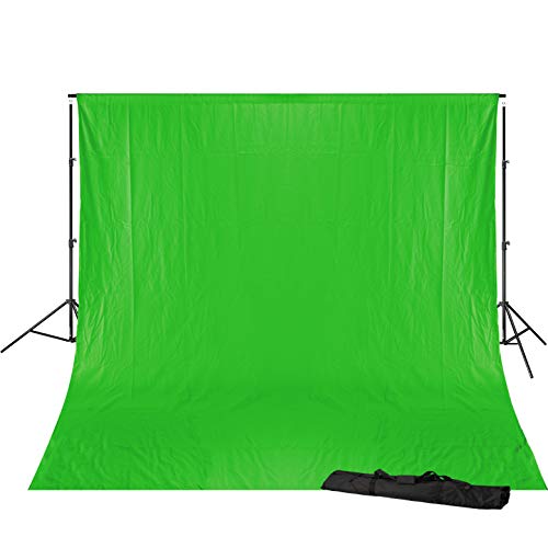 BRESSER BR-D23 Hintergrundsystem + Hintergrundstoff 3 x 6m Chromakey Grün von Bresser