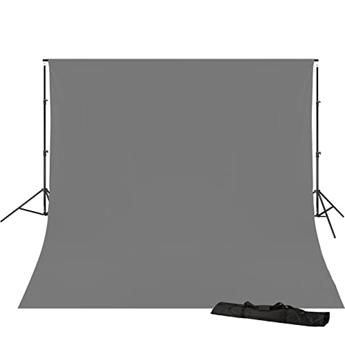 BRESSER BR-D23 Hintergrundsystem + Hintergrundstoff 3 x 6m Grau von Bresser