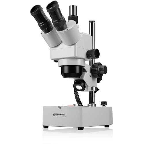 Bresser 3D Stereo Auflicht- Durchlicht Mikroskop Advance ICD 10x-160x mit trinokularem Kamera Aufsatz, Stereo Zoomobjektiv und starker Halogenbeleuchtung, inklusive 360° schwenkbarem Mikroskopkopf von Bresser