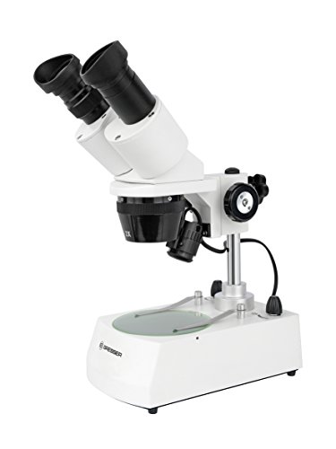 Bresser 3D Stereo Auflicht- Durchlicht Mikroskop Erudit ICD 20x und 40x Vergrößerung, LED Beleuchtung mit Batterie- oder Akkubetrieb, für dreidimensionale Beobachtungen von Pflanzen, Gesteinen usw. von Bresser