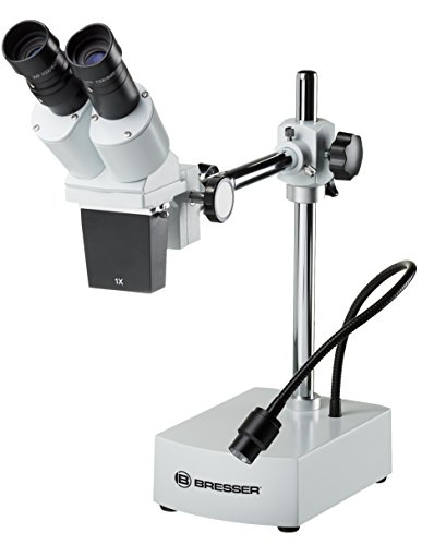 Bresser Auflicht Stereo Mikroskop Biorit ICD-CS 10x/20x Vergrößerung, mit sehr großem Arbeitsabstand und flexibler LED-Beleuchtung, optimal für Lötarbeiten von Bresser
