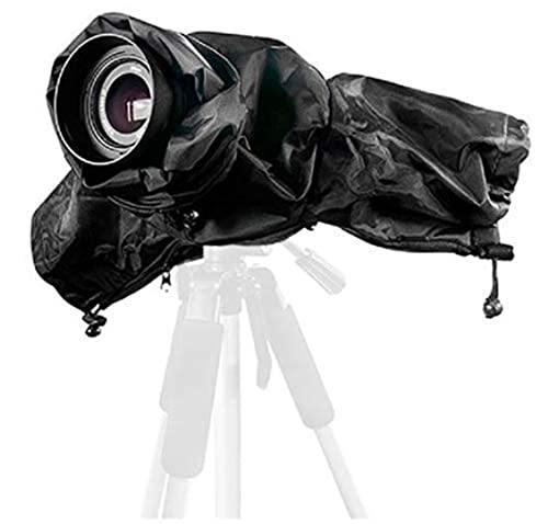 Bresser BR-RC15 wasserdichte Kamera-Regenhülle für DSLR Spiegelreflexkameras mit Sichtfenster und elastischem Klettband von Bresser