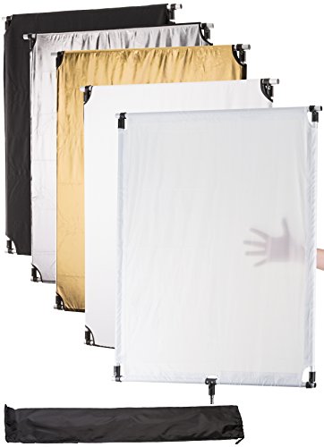 Bresser F001976 BR-FP10 5in1 Reflektorpanel 90x120cm Schwarz/Silber/Weiß/Gold von Bresser