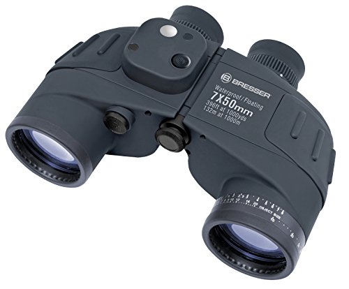 Bresser Fernglas Nautic 7x50 wasserdicht mit 360° Kompass, Strichplatte zur Entfernungs- und Größenberechnung, stickstoffgefüllt inklusive Bereitschaftstasche, Staubschutzkappen und Trageriemen Bresser Fernglas Nautic 7x50 wasserdicht mit 360° Kompass, Strichplatte zur Entfernungs- und Größenberechnung, stickstoffgefüllt inklusive Bereitschaftstasche, Staubschutzkappen und Trageriemen von Bresser