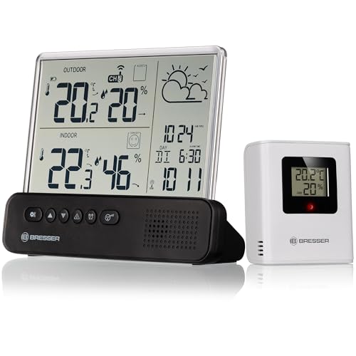Bresser Funkwetterstation Translucidus NV - Moderne Wetterstation mit Außensensor, transparentem Display, Wettervorhersage, Barometer, Eiswarnung, Weckfunktion, Uhr und Datum Bresser Funkwetterstation Translucidus NV - Moderne Wetterstation mit Außensensor, transparentem Display, Wettervorhersage, Barometer, Eiswarnung, Weckfunktion, Uhr und Datum von Bresser