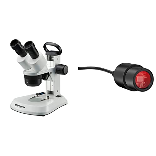 Bresser Mikroskop Analyth STR 10x - 40x Stereo Auflicht- und Durchlicht Mikroskop & Full HD Mikroskop Teleskop Kamera USB 2.0 mit integriertem UV/IR Sperrfilter und verschiedenen Adaptern von Bresser