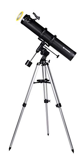 Bresser Spiegelteleskop Galaxia EQ-Sky 114/900 mit Smartphone Kamera Adapter und hochwertigem Objektiv-Sonnenfilter, inklusive Montierung, Stativ und Zubehör von Bresser