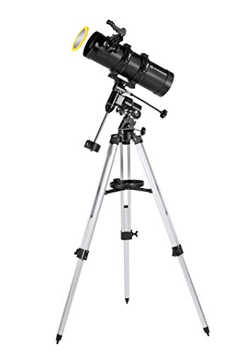 Bresser Spiegelteleskop Pluto EQ 114/500 für Jung und Alt mit Smartphone Kamera Adapter inklusive Stativ und umfangreichem Zubehör von Bresser