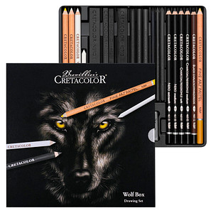 Brevillier's CRETACOLOR Wolf-Edition Zeichenkohle farbsortiert 1 Set von Brevillier's CRETACOLOR