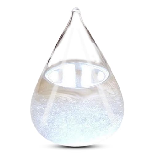 Sturmglas Wetterstation, Kleine tropfenförmige Wettervorhersage Glasflasche, Mini Sturmglas Barometer Deko Schneekugel Kristallkugel, Glas Handwerk Geschenk (S) von Brewlix