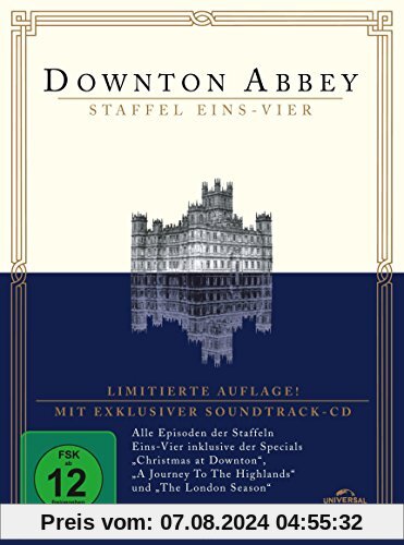 Downton Abbey - Season 1-4 (Digipack, 16 Discs inkl. exklusiver Soundtrack-CD) [Limited Edition] von Brian Kelly