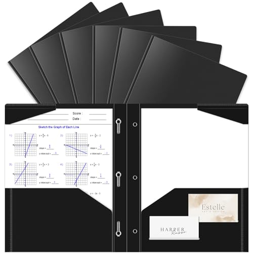 Briartw Robuste Kunststoff-Taschenmappe mit Zinken für Papier, 6 schwarze Aktenordner, 2 Taschen und 3 Zinken, sowie 2 Kartenfächer, Taschenordner für Büro- und Schulpersonal oder Studenten Briartw Robuste Kunststoff-Taschenmappe mit Zinken für Papier, 6 schwarze Aktenordner, 2 Taschen und 3 Zinken, sowie 2 Kartenfächer, Taschenordner für Büro- und Schulpersonal oder Studenten von Briartw