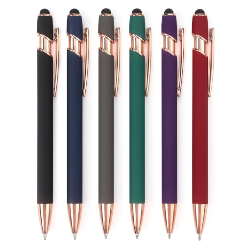 6 Pack Kugelschreiber 2 in 1 Stylus Retractable Kugelschreiber mit Stylus Spitze, Metall Stylus Pen für Touchscreens, 1,0 mm Schwarze Tinte, 6 6 Pack Kugelschreiber 2 in 1 Stylus Retractable Kugelschreiber mit Stylus Spitze, Metall Stylus Pen für Touchscreens, 1,0 mm Schwarze Tinte, 6 von Bribobo