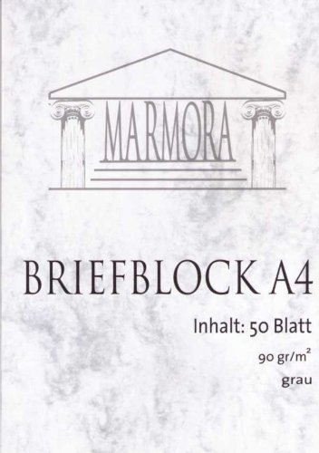 Briefblock A4 Marmora 50 Blatt 80 g/qm; grau von Briefblock Marmora