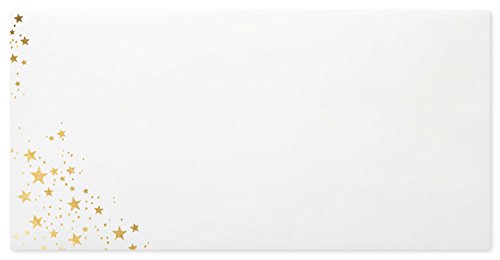 100 Briefumschläge - Din lang 11 x 22 cm mit Innendruck Goldprägung und Haftstreifen, Grammatur 80 g/m² von Briefumschläge24Plus