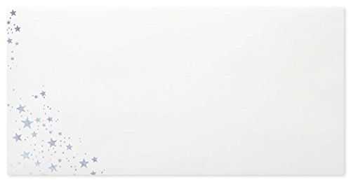 100 Briefumschläge - Din lang 11 x 22 cm mit Innendruck Silberprägung und Haftstreifen , Grammatur 80 g/m² von Briefumschläge24Plus