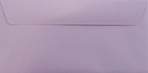 100 Din lang Briefumschläge Flieder Din lang 11 x 22 cm mit Haftstreifen, Grammatur 120 g/m² von Mcties