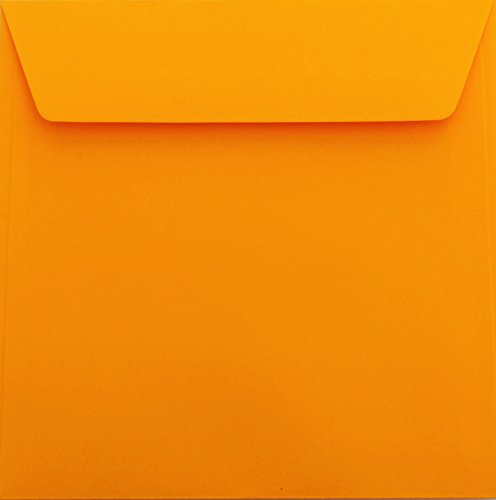 100 Quadratisch Briefumschläge 17 x 17 cm 170 x 170 mm Orange Verschluss: Kuverts mit Haftstreifen Grammatur: 120 g/m² von Briefumschläge24Plus