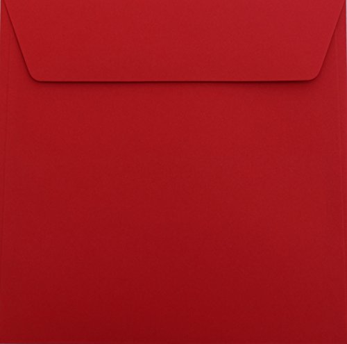 100 Quadratisch Briefumschläge 18 x 18 cm 180 x 180 mm Rosen Rot Verschluss: Kuverts mit Haftstreifen Grammatur: 120 g/m² von Briefumschläge24Plus