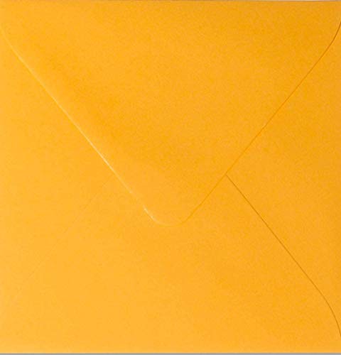 100 Quadratische Briefumschläge 8 x 8 cm 80 x 80 mm Farbe:Hell Orange Verschluss: feuchtklebend Grammatur: 100 g/m² von Briefumschläge24Plus