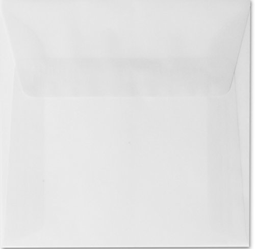 100 Quadratische Briefumschläge Transparente 22 x 22 cm 220 x 220 mm/Weiß Verschluss: Haftklebung Grammatur: 90 g/m² von Briefumschläge24Plus