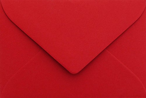 100 Visitenkarten Briefumschläge Mini Rosen Rot 6 x 9 cm Verschluss-Technik: feuchtklebend, Grammatur 120 g/m² von Briefumschläge24Plus