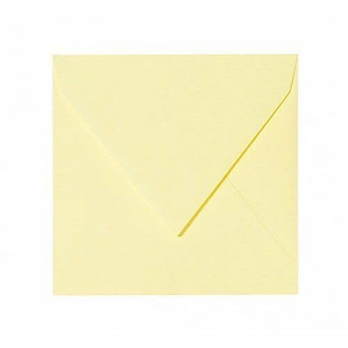 13 x 13 cm Inflation Briefumschläge, Umschläge,quadratisch, naßklebend , - Hell Gelb ; 25 Stück von Briefumschläge24Plus