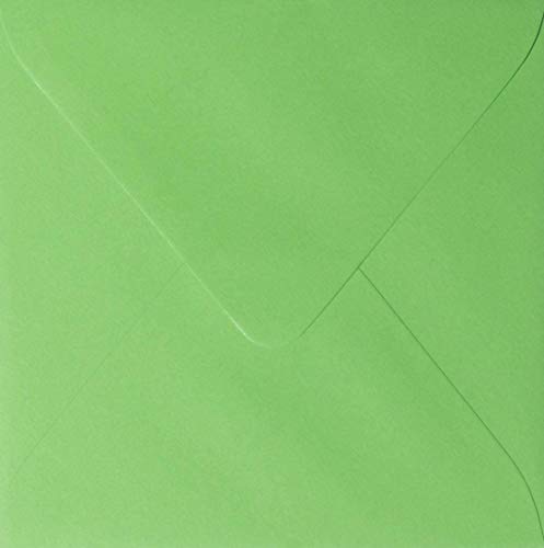 14 x 14 cm Briefumschläge,120 g/m² Umschläge,quadratisch, naßklebend,eingeschweißt - Grün ; 25 Stück von Briefumschläge24Plus