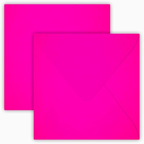 15,5 x 15,5 cm Briefumschläge, Umschläge,quadratisch, naßklebend,eingeschweißt - Neon Pink ; 25 Stück 15,5 x 15,5 cm Briefumschläge, Umschläge,quadratisch, naßklebend,eingeschweißt - Neon Pink ; 25 Stück von Briefumschläge24Plus