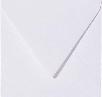 25 Briefumschläge 15 x 15 cm 150 x 150 mm Weiß, Verschluss-Technik: Freuchtklebend mit Dreieck Lasche Grammatur: 120 g/m² von Briefumschläge24Plus