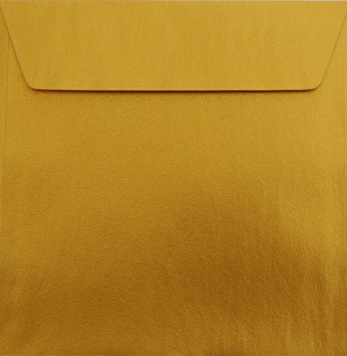 25 Briefumschläge 18 x 18 cm 180 x 180 mm Gold Metallic Verschluss: Kuverts mit Haftstreifen Grammatur: 90 g/m² von Briefumschläge24Plus