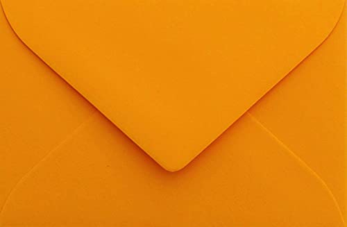 25 Briefumschläge Mini geeignet für Visitenkarten Orange 6 x 9 cm Verschluss-Technik: feuchtklebend, Grammatur 120 g/m² von Briefumschläge24Plus