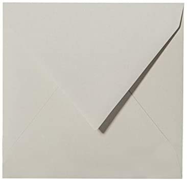 25 Briefumschläge Quadratisch Hell Grau 13 x 13 cm 130 x 130 mm, Grammatur 120 g/m² von Briefumschläge24Plus