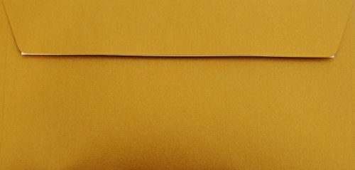 25 Din lang Briefumschläge Gold Metallic 11 x 22 cm mit Haftstreifen, Grammatur 90 g/m² von Briefumschläge24Plus