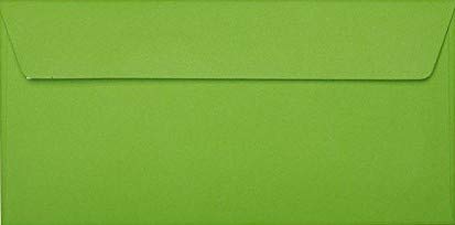 25 Din lang Briefumschläge Gras Grün 11 x 22 cm mit Haftstreifen, Grammatur 120 g/m² von Briefumschläge24Plus