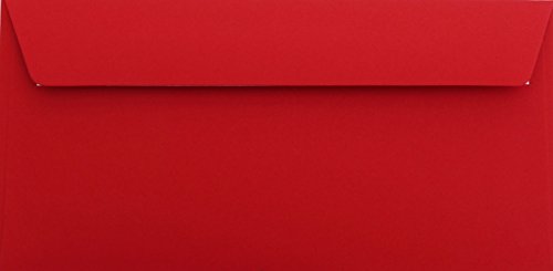 25 Din lang Briefumschläge Rosen Rot 11 x 22 cm mit Haftstreifen, Grammatur 120 g/m² von Briefumschläge24Plus