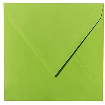 25 Quadratische Briefumschläge 15 x 15 cm 15 x 15 mm Gras Grün Verschluss: feuchtklebend Grammatur: 120 g/m² von Briefumschläge24Plus
