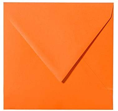 25 Quadratische Briefumschläge 15 x 15 cm 150 x 150 mm Mandarine Verschluss: feuchtklebend Grammatur: 120 g/m² von Briefumschläge24Plus