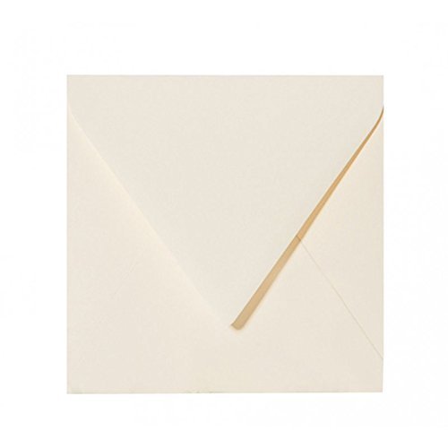 25 Quadratische Briefumschläge Farbe: Zart Creme 15 x 15 cm 150 x 150 mm Selbstklebende mit Dreiecklasche Weltweit Einmalig ohne zu befeuchten der Umschläge von Briefumschläge24Plus