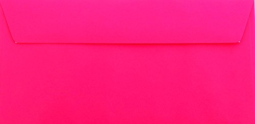 50 Din lang Briefumschläge Pink Din lang 11 x 22 cm mit Haftstreifen, Grammatur 120 g/m² von Briefumschläge24Plus