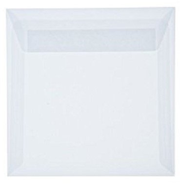 50 Quadratisch Briefumschläge 17 x 17 cm 170 x 170 mm Transparente/Weiß Verschluss: Kuverts mit Haftstreifen Grammatur: 90 g/m² von Briefumschläge24Plus