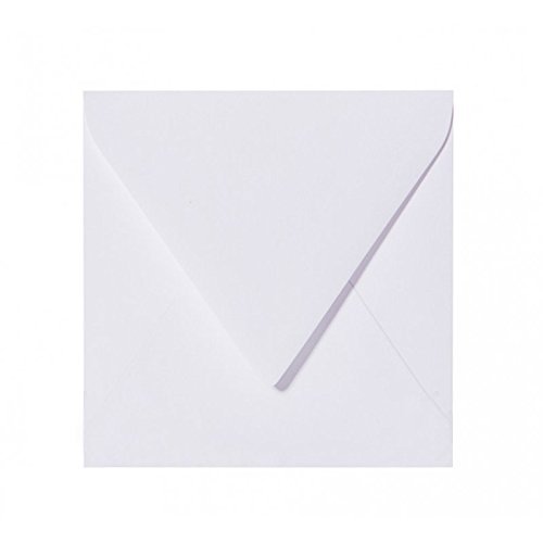 50 Quadratische Briefumschläge 15,5 x 15,5 cm 155 x 155 mm Weiß Verschluss: feuchtklebend Grammatur: 120 g/m² von Briefumschläge24Plus