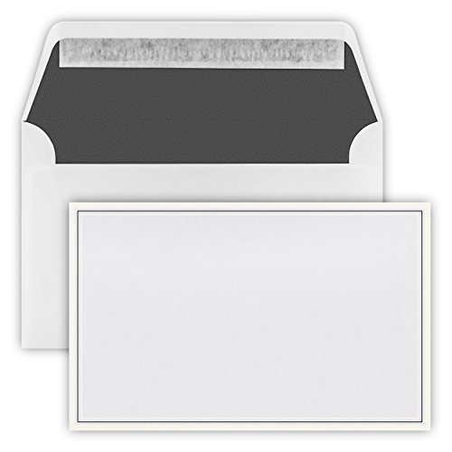 50 Trauer Briefumschläge (120 x 191 mm) Weiß,2- farbiger Rand Verschluss-Technik: Haftklebung mit Abziehstreifen Grammatur: 100 g/m² von Briefumschläge24Plus
