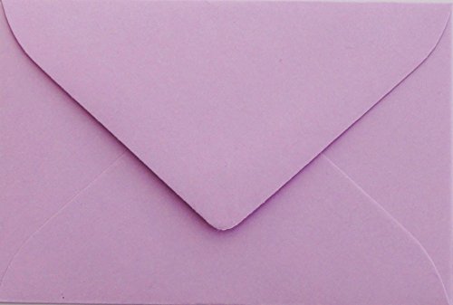 50 Visitenkarten Briefumschläge Mini Flieder 6 x 9 cm Verschluss-Technik: feuchtklebend, Grammatur 120 g/m² von Briefumschläge24Plus