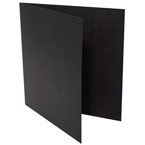 Briefumschläge24Plus 25 Quadratische Klappkarten zum selbst Beschriften in Schwarz: von der Größe 145 x 145 mm 14,5 x 14,5 cm von Briefumschläge24Plus