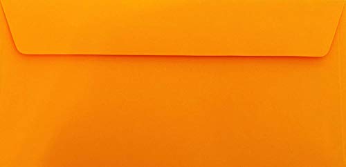 DIN Lang -11 x 22 cm - 25 Brief-Umschläge Orange - 120 g/m² - die Umschläge sind eingeschweißt - haftklebung - Kuvert ohne Fenster von Briefumschläge24Plus