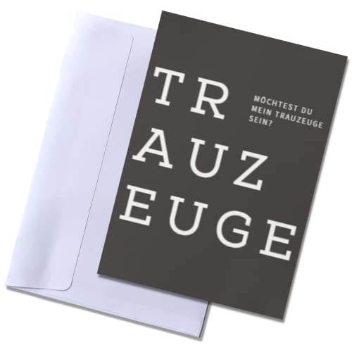 Briefzauber Trauzeuge fragen - Postkarte Möchtest du mein Trauzeuge sein inkl. Umschlag | minimalistisch, schlicht von Briefzauber